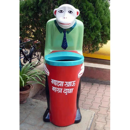 Monkey Shape Frp Dustbin Application: Commercial