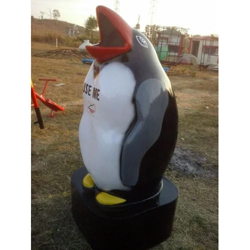 Black And White Penguin Shaped Frp Dustbin