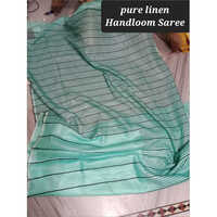 Ladies Pure Linen Handloom Saree
