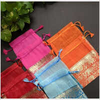 Organza Potli - Cotton Fabric, Multi Color | Stylish Cotton Bags for Versatile Use