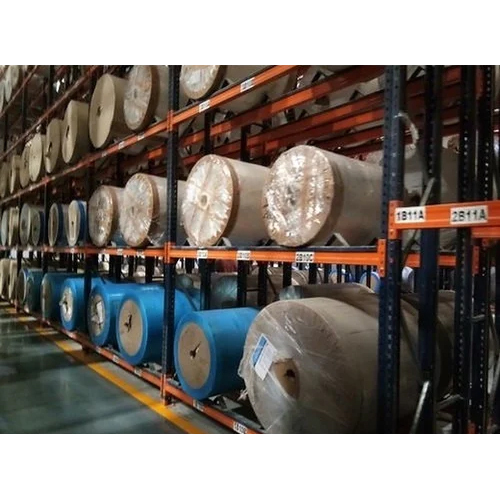 Orange-Black Roll Storage Racks