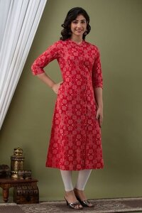 Collar Kurti - Cotton, Customized Sizes (m-xxxl), Printed Design, Long Sleeve Style | Versatile For Daily Wear, Formal Events, And Parties