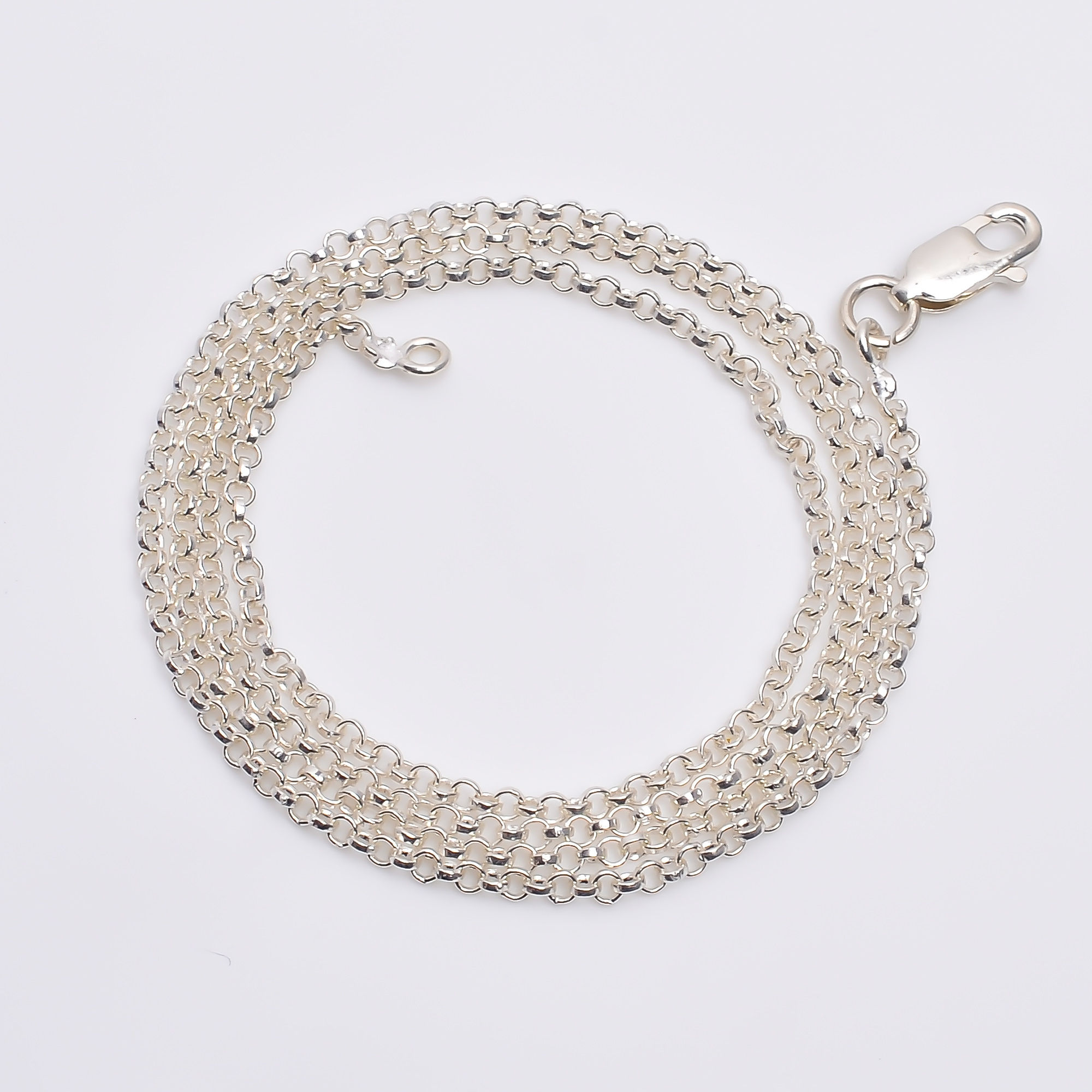 925 Sterling Silver Box Chain Necklace Women fashion chain supplier