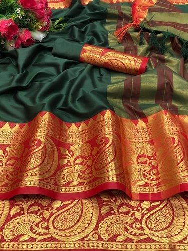 Devki Green Cotton Silk Saree