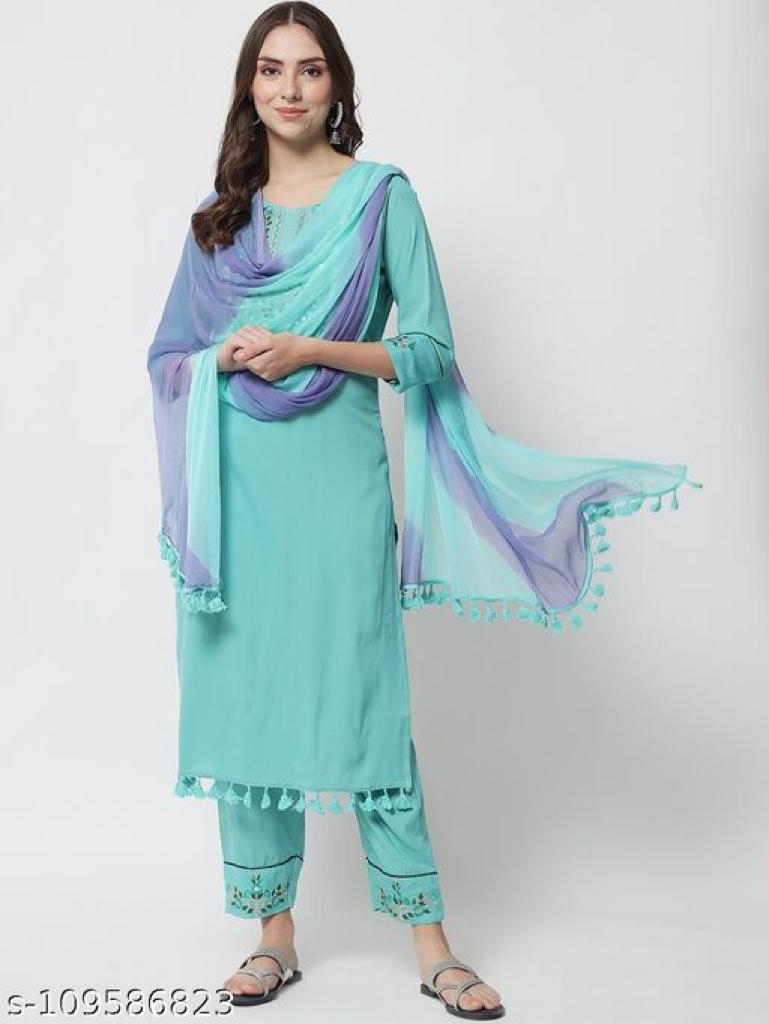 Tamana Blue Rayon Kurti