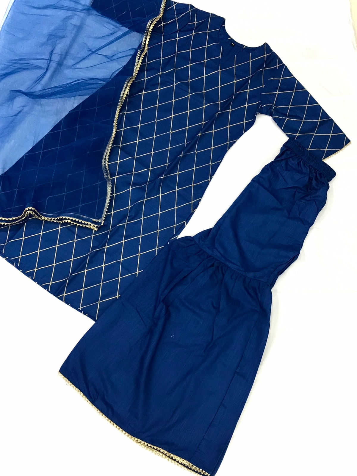 Sharara Blue Rayon Kurti