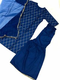 Sharara Blue Rayon Kurti