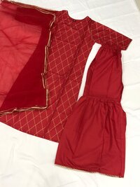 Sharara Red Rayon Kurti