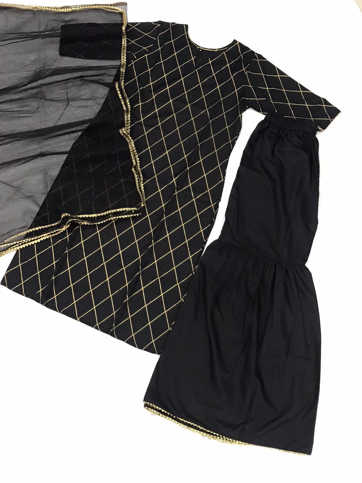 Sharara Black Rayon Kurti