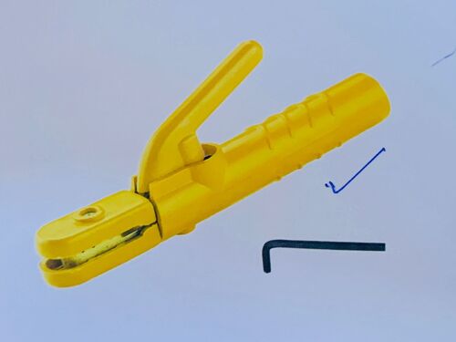 SUPER SPARK Welding Electrode Holder - Full Brass Body Yellow Color | Heavy-Duty Design Different Sizes for Commercial Usage Weighs 500 Grams