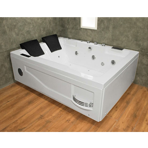 Acrylic Bath Tub - 6x4 Inch Heavy Duty with 1 HP Whirlpool Pump | 8 Jets, LED TV, Built-in Hi-Fi Speaker, Hot & Cold Mixing Valve, Under Water Light, Waterfall Spout and Bathtub Pillow Set