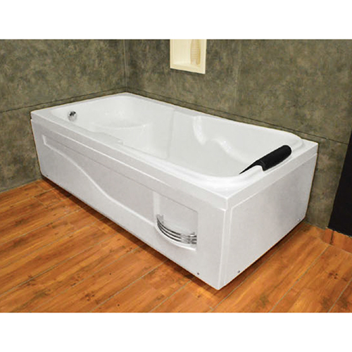 Heavy Duty Acrylic Whirlpool Bath Tub - 6x3 Inch, White Glossy Finish, 1 HP Pump, 6 Jets, Underwater Light, Handheld Shower, Waterfall Spout, Pop Up Waste, 2 Bath Pillows, Optional Air Pump with 12 Jets, Hi-Fi Speaker with FM Radio, Online Heater, LED TV