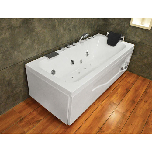 Acrylic Bath Tub - 5.6x2.6 Feet, White | 1 HP Whirlpool Pump, 6 Jets, Hi-Fi Speaker, LED TV, Hot & Cold Mixing Valve, Pop Up Waste, Under Water Light, Optional Air Pump, Micro Computer Control Panel