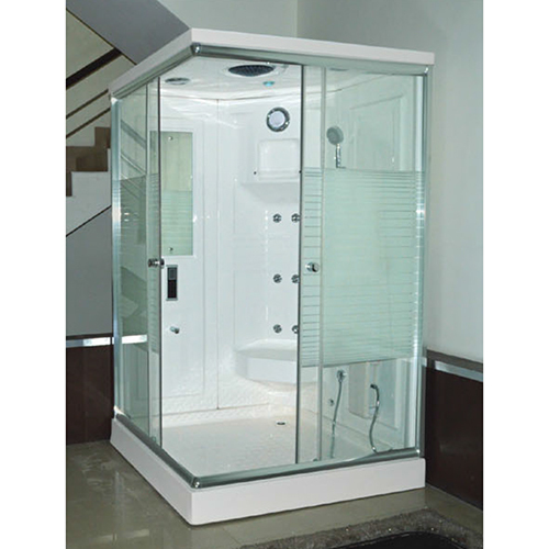 Rain Shower Room - 1220 x 1220 mm PMMA Acrylic Sheet, White Rectangular Design with Toughened Safety Glass, Hi-Fi Speakers, Steam Generator, Ozone Disinfection, Temperature Detector