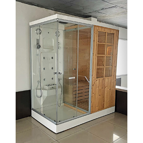 White 5Mm Toughened Glass Steam Room Cum Sauna