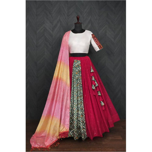 Red Premium Designer Embroidered Readymade Lehenga Choli With Dupatta