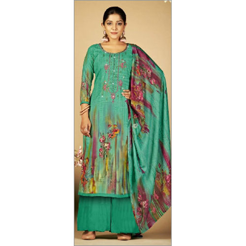 Green Ladies Top Palazzo With Dupatta