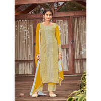 Yellow Ladies Suit With  Dupatta