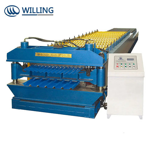 Double Layer Glazed Profile Steel Roofing Sheet Roll Forming Machine