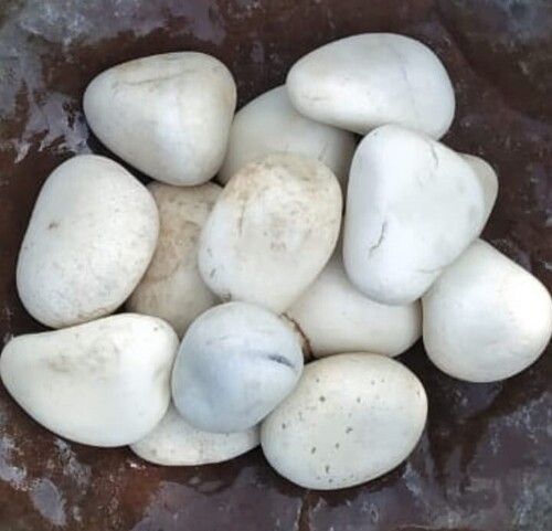 Snow white natural quartz pebble stones for garden decoration and landscaping pathway decoration