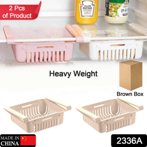 Expandable Adjustable Multipurpose Fridge Storage Basket 2 Pc at Best Price in Rajkot Deodap