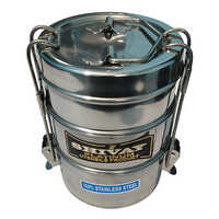 8x3 Clip Light Steel Tiffin Box