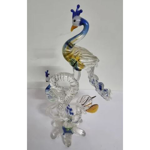 Decorative Peacock Glass Statue