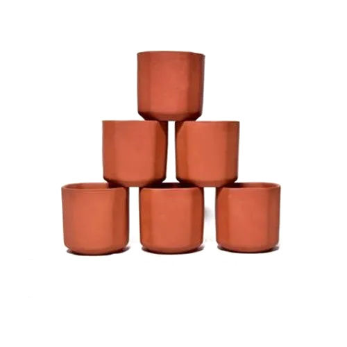 Modern Small Ruchi Terracotta 6 Mug Set 