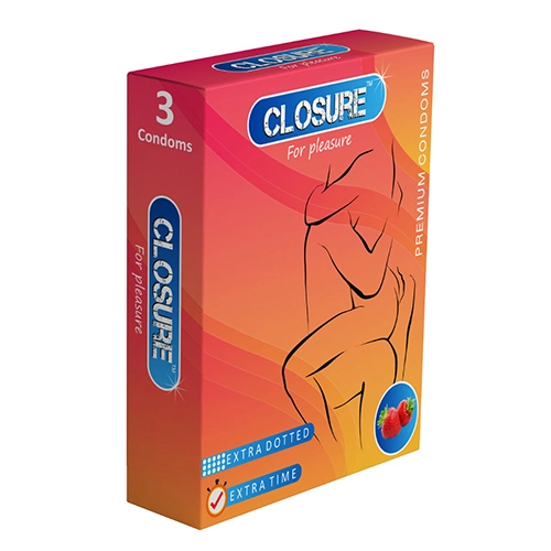 Strawberry Flavour Closure Premium Condom 10 Piece Pack Size: Regular