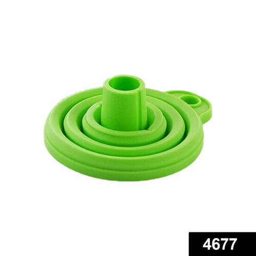 SILICONE FUNNEL FOR KITCHEN USE OIL POURING SAUCE WATER JUICE(4677) - Food-Grade Silicone, Heat Resistant (230A C) & Cold Resistant (-30A C) , Collapsible Design for Easy Storage