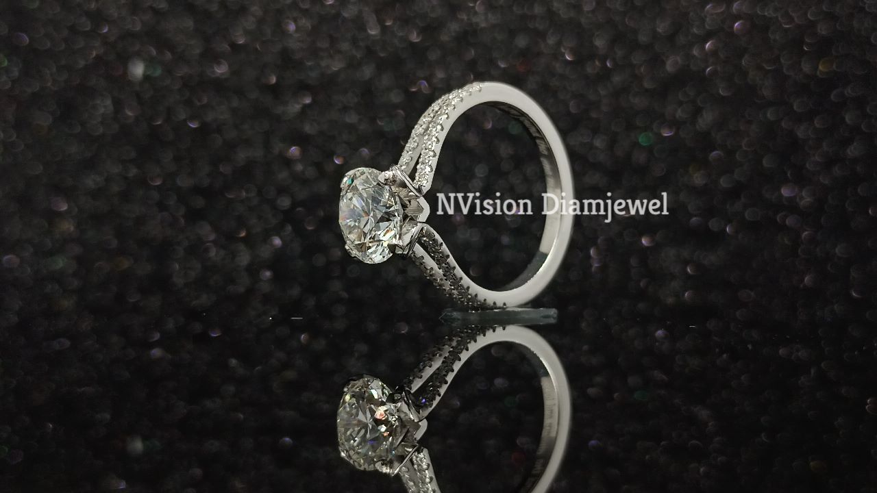 White Gold Natural Diamond Solitaire Ring