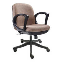 Workstation Office Chair - Leatherette, Brown Color, Stainless Steel Frame | Durable, Easy To Clean, Eco-friendly Design, 1 Year Warranty