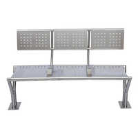 Three Seater Waiting Chair - Stainless Steel, Silver Color | Eco-friendly, Durable, Smooth Finish, Easy To Clean, 1 Year Warranty