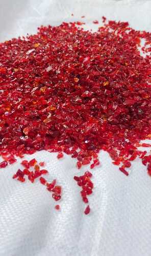 Red color recycling crushed crumb glass chips with supper glossy shinny