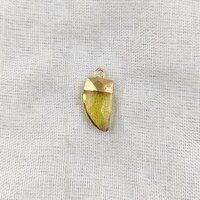 Citrine Quartz Gemstone Horn Shape 16x10mm Electroplated Charms