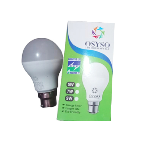 LED Bulbs - Plastic Material, 9 Watt Power, Round Shape, White Color | Low Energy Consumption, 15,000 Hours Lifetime, UV and IR Free Light, IP55 Rating