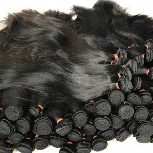 Black Machine Weft Straight Hair Extensions