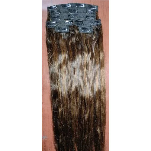 Brown Double Clip On Hair Extensions