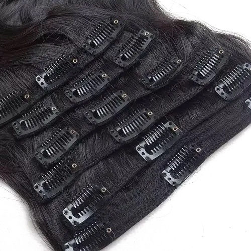 Black Ladies Clip On Hair Extensions