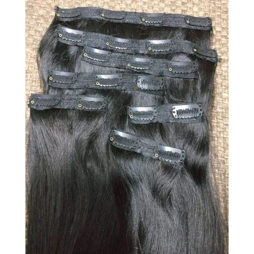 Indian Black Hair Extension Clip On