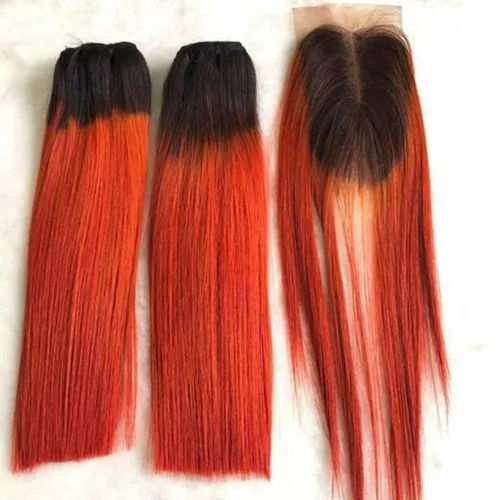 Orange-Red Virgin Double Drawn Hair