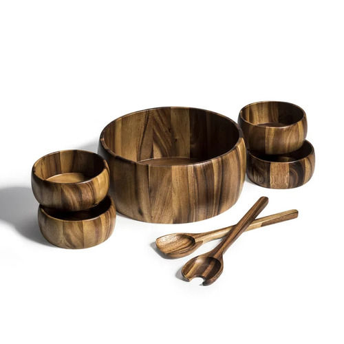 Mango Wood Salad Bowls Size: Customized