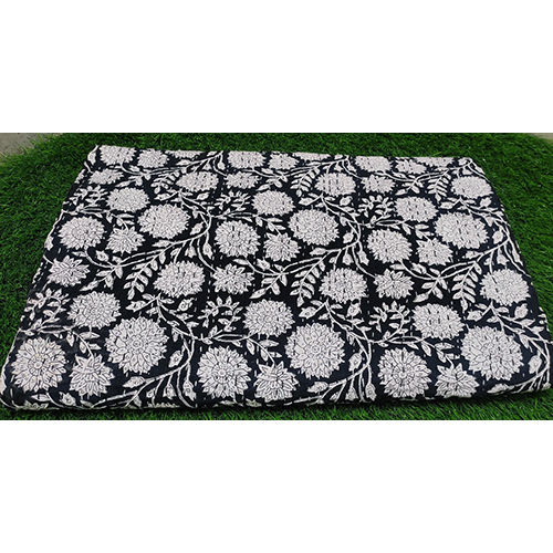 Indian Black Floral Bedspread Or Quilt