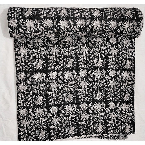 Black and white Floral Quilt