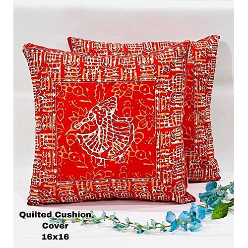 Hand Block Print Quilted Cushion Cover Set Of 5