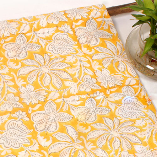 Yellow Block Print Fabric