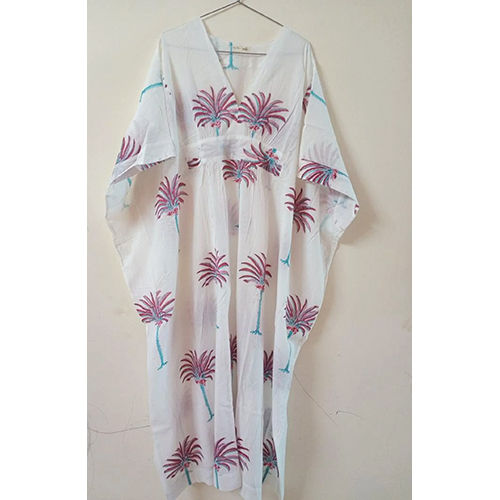 Breathable Handmade Palam Tree Print Kimono