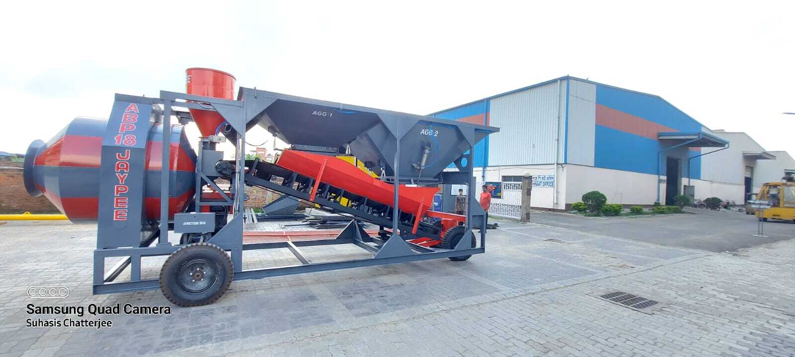 Stationary Concrete Batching Plant with Reversible Drum