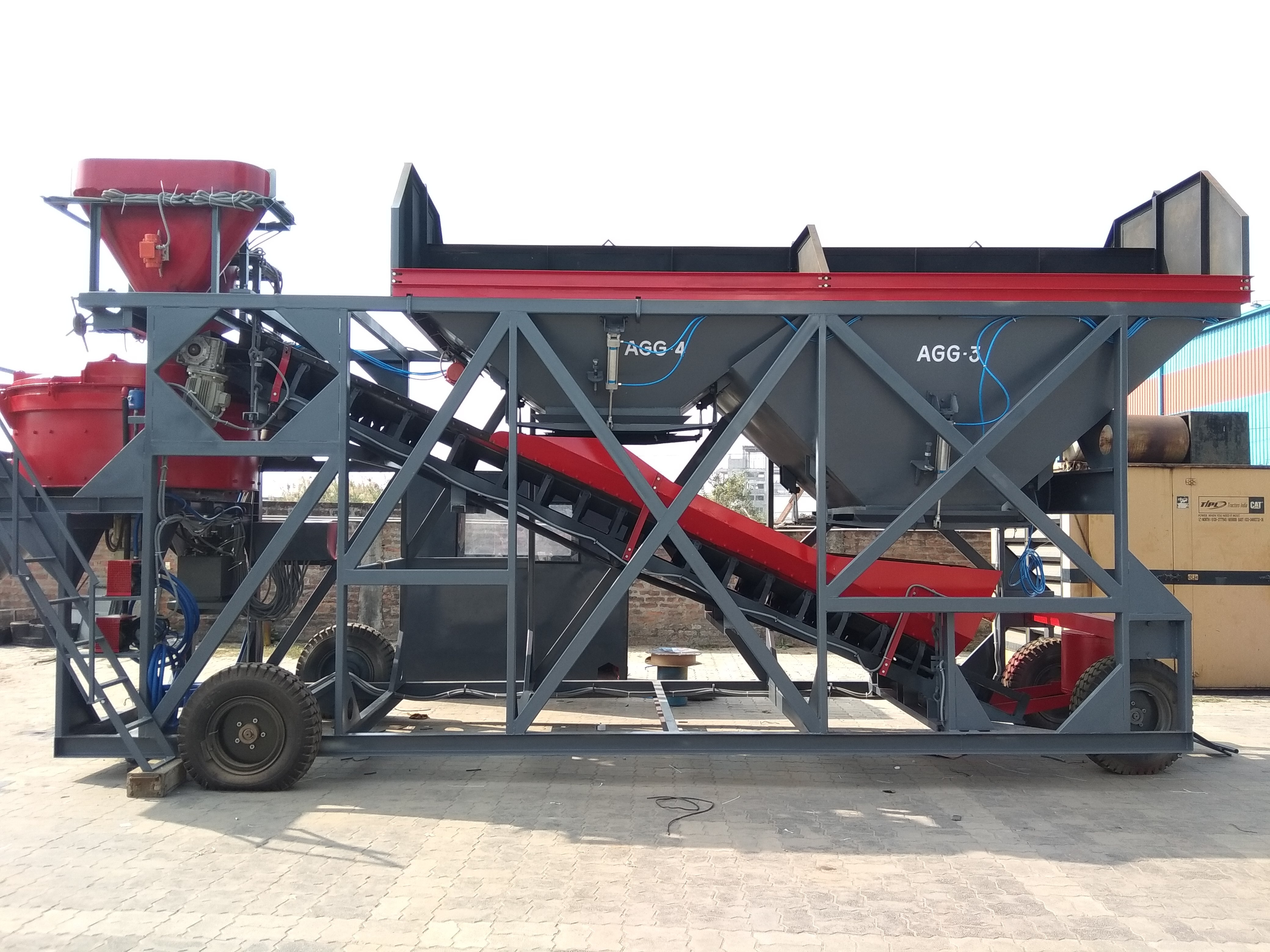Stationary Concrete Batching Plant with Reversible Drum