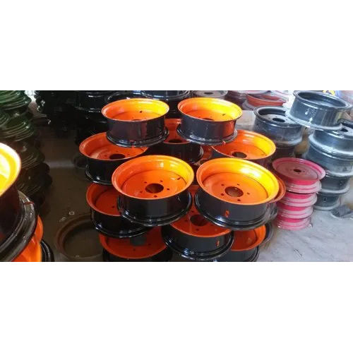 Black-Yellow Mild Steel Trailer Wheel Rim